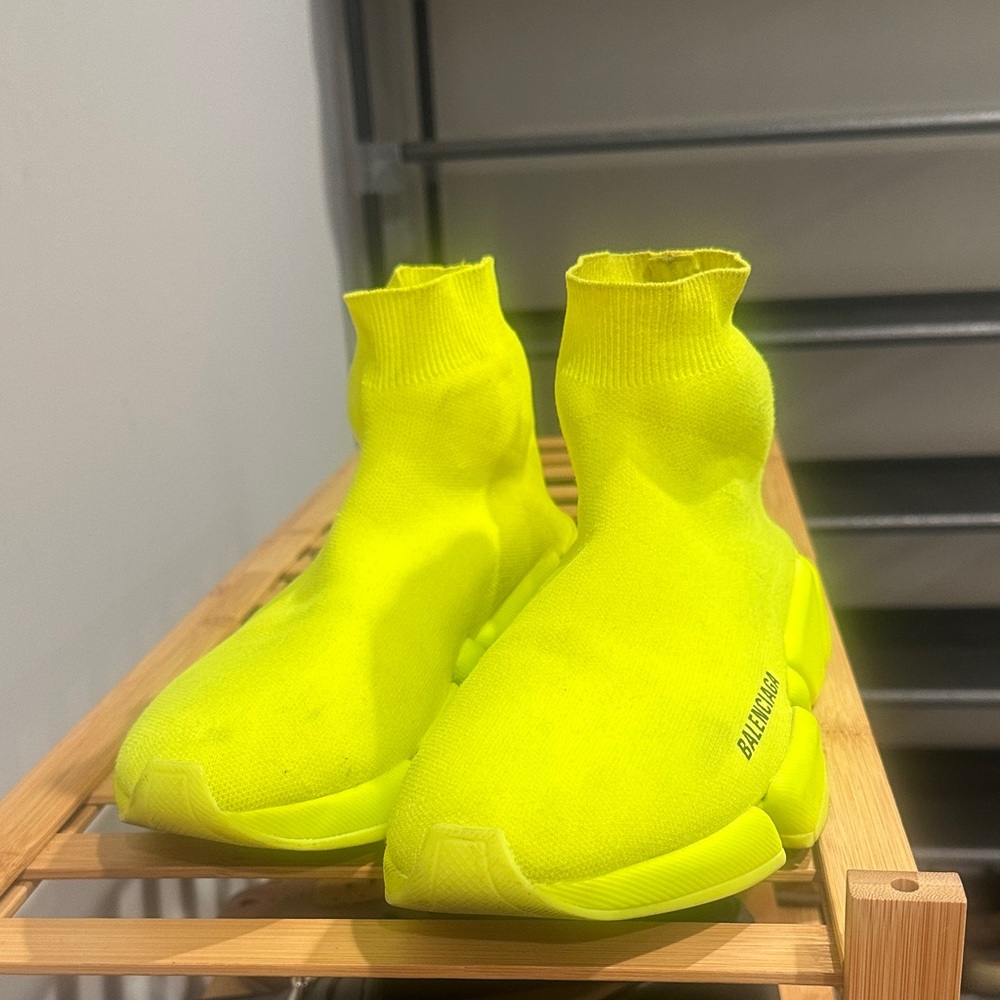 Balenciaga womens Bright Yellow Sock Sneakers